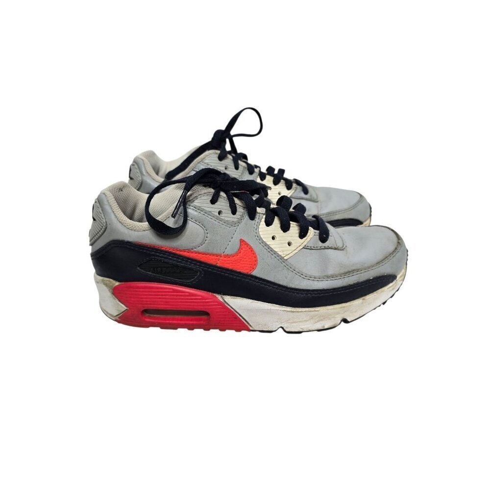 Nike Air Max 90 Essential Wolf Grey Infrared Sneakers size 6 Youth